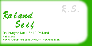 roland seif business card